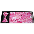 Pink Flamingos Cummerbund and Bow Tie Set